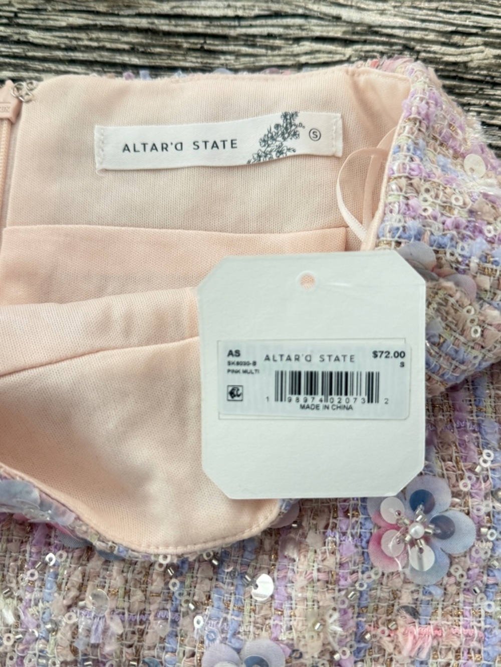 Altar'd State Pastel Pink Tweed Sequin Set - Picture 4 of 11